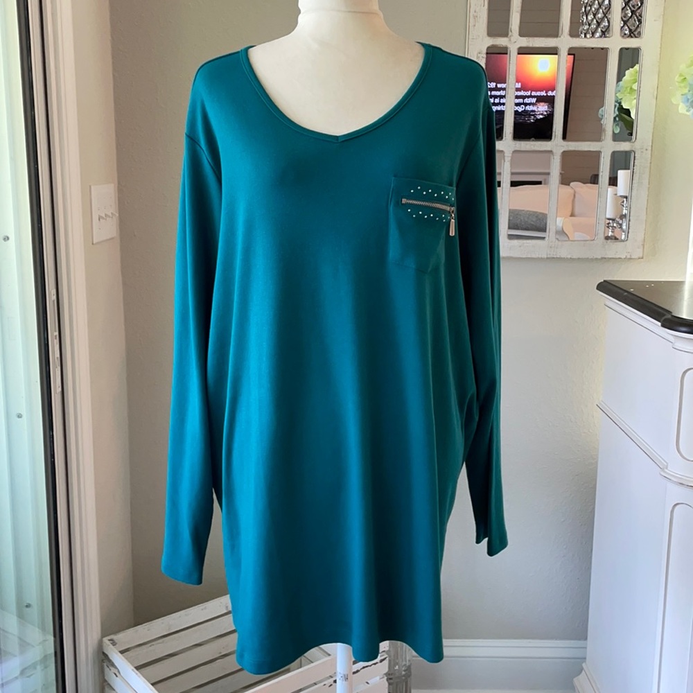 NWT Quaker Factory Embellished Blouse